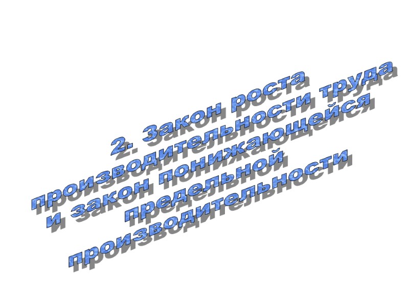 2. Закон роста  производительности труда и закон понижающейся предельной  производительности
